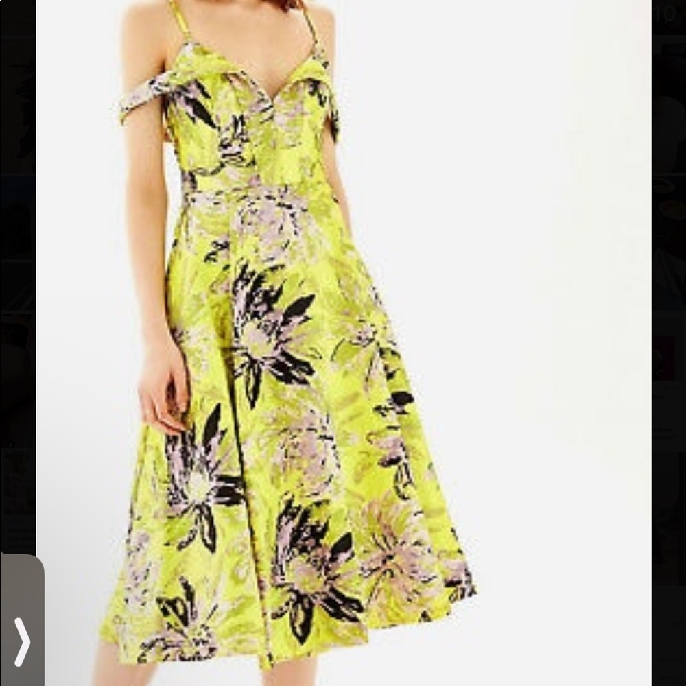 {Topshop} Jacquard Midi Dress